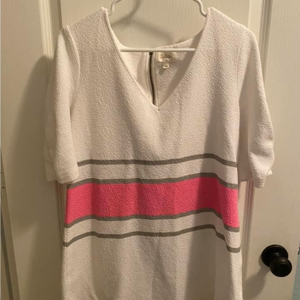 Anthropologie White and Pink Tunic